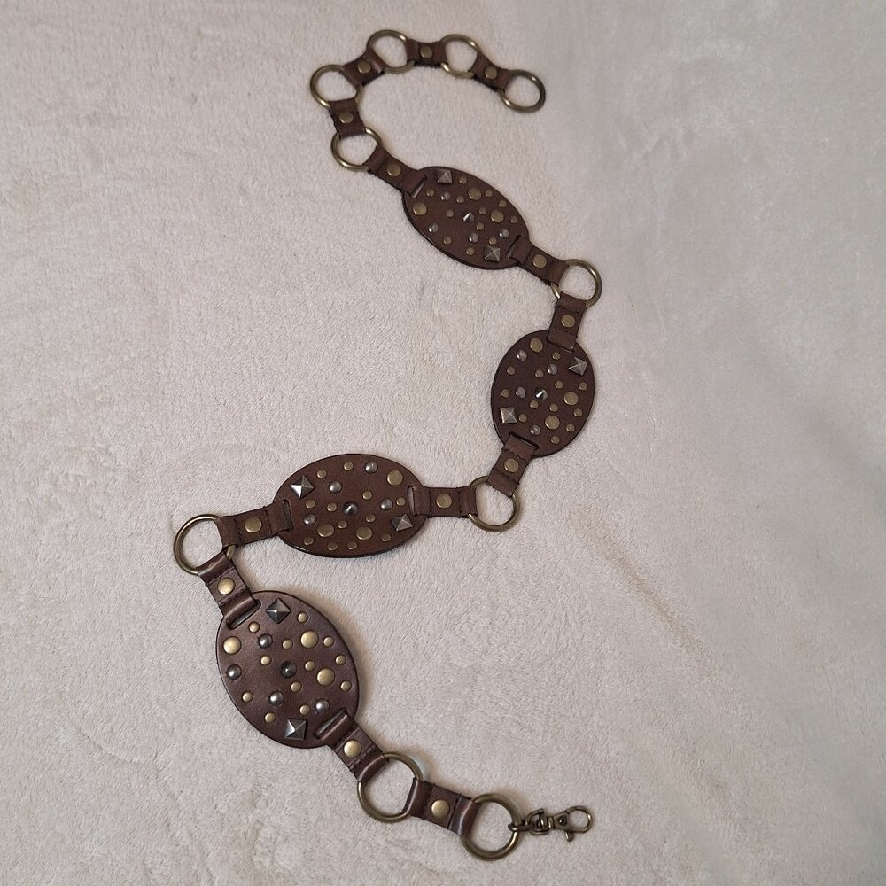 Unique Adjustable  Brown Leather Belt